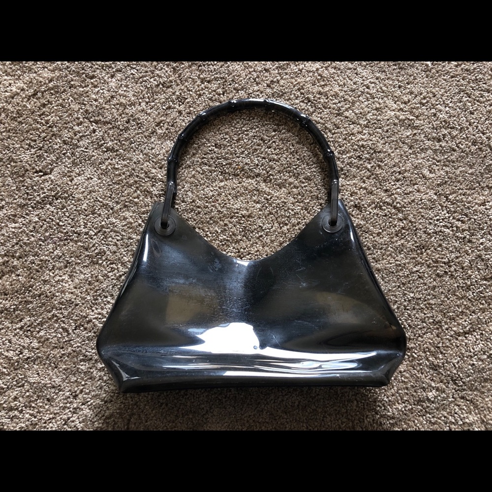 Gucci bamboo clear bucket shoulder bag
